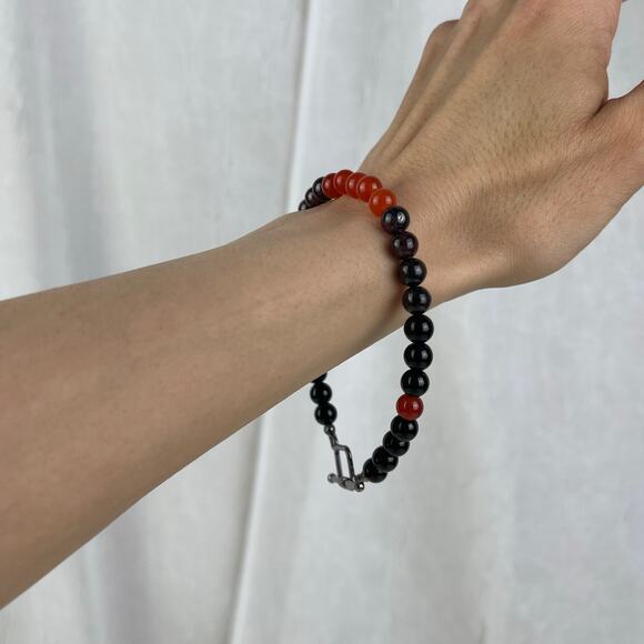 Carnelian Garnet Obsidian Crystal Gemstone Bead Bracelet Handmade - Picture 13 of 16